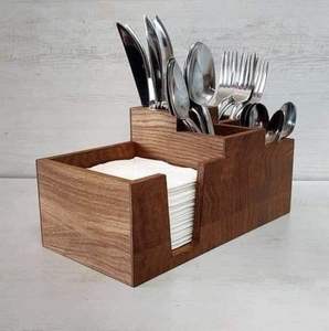 Decorative Art Wooden <b>Cutlery</b> Holder Artistic Organizer Creating Elegant Kitchen And Dining Arrangement For Forks Knives Spoons - Product Image 5