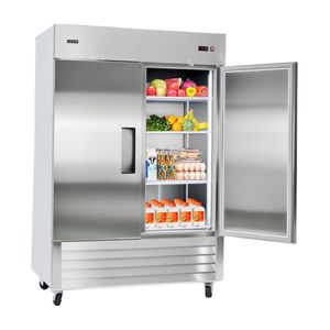 Attrezzatura di Refrigerazione per Cucine Commerciali, Frigorifero Verticale a Doppia Porta con Sbrinamento Automatico, Larghezza 32,2 Pollici, Capacità 43,2 Piedi Cubi, 8 Unità di Refrigerazione - Product Image 1