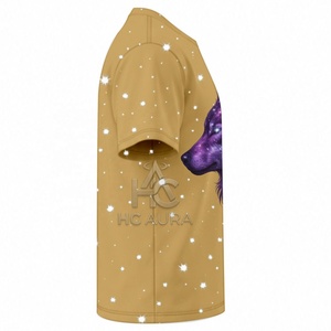Top Demand Sustainable Cotton/<b>Polyester</b> Unisex Streetwear Golden Color Wolf Design Half-Sleeve T-<b>Shirt</b> Now Available Custom Logo - Product Image 5