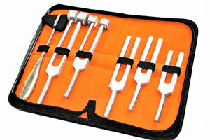 Ensemble de diapasons en acier inoxydable massif de qualité supérieure, certifié ISO, 6 pièces, pour usage médical, chirurgical, chiropratique et diagnostic physique - Product Image 1