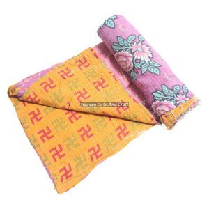 Couette Kantha Gudari GD2181 faite à la main, 100% coton imprimé, lavable, style vintage indien du Rajasthan – Vente en gros, fournisseur d'or, produit phare - Product Image 1