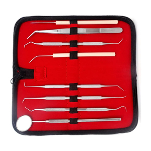 Kit d'examen dentaire manuel en acier inoxydable de qualité supérieure, 8 pièces, certifié CE, réutilisable, Classe I A+, pour ponts osseux - Vente chaude - Product Image 2