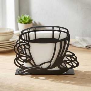 Porta Servilletas Metálico para Tazas de Café, Decoración de Mesa de Cocina Estilo Café - Product Image 1