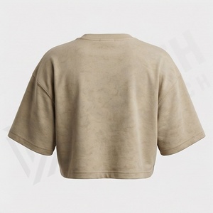 Customized Color Cotton Women <b>Crop</b> <b>Top</b> Breathable Blank Casuals Designs Streetwear Fitness Gym Workout Activewear Tee - Product Image 2