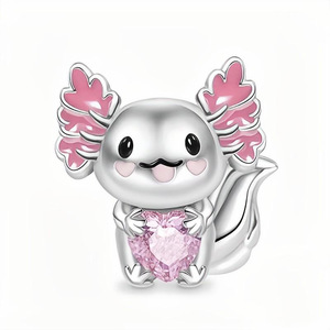 Hot Cute Mexican <span class=keywords><strong>Ambystoma</strong></span> Cute Cat 100% S925 Sterling Sliver Charms para pulsera Charms Bead Fashion Sliver Accesorios de joyería - Product Image 2