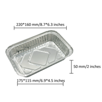 Fabricant 1100 ml recyclable grand conteneur alimentaire jetable en feuille d'aluminium laquée en aluminium pour GX-PACK d'emballage alimentaire