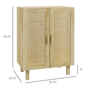 Credenza in Acciaio Inossidabile Stile Rustico/Villa in Rattan con 2 Ante e Ripiani Regolabili - Product Image 3