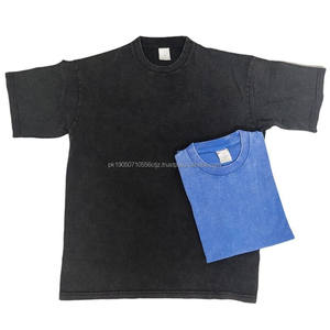 Meilleure qualité T-shirt noir délavé à l'acide pour hommes Nouveau design 100% coton surdimensionné plaine Fitness T-shirts tricotés - Product Image 6