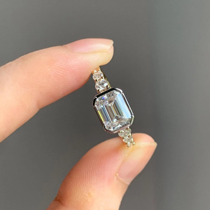 Hot Selling <b>Emerald</b> Cut Moissanite Women's Engagement <b>Ring</b> 925 <b>Silver</b> 14K Gold Prong Setting IGI Certified Wedding Jewelry - Product Image 2
