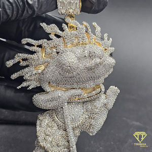 Colgante de Lujo con Personaje de Dibujos Animados y Pelo con Púas, Joyería de Moda Hip Hop - Product Image 1