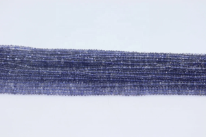 Cuentas Rondelle facetadas de calidad AAA +, hebra de microcorte de 3mm de cuentas facetadas de iolita Natural apatita iolita - Product Image 3