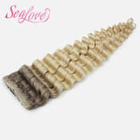 Extensions de cheveux humains 100% Remy double drawn, longues, à bandes invisibles injectées, texture Deep Wave, fournisseur d'usine