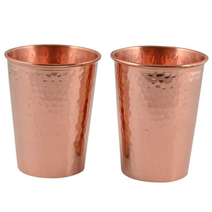 Ensemble de verres à eau en cuivre pur 100 % artisanal, gobelets martelés ayurvédiques traditionnels pour la détoxification, le renforcement de l'immunité et l'amélioration de la santé - Product Image 2