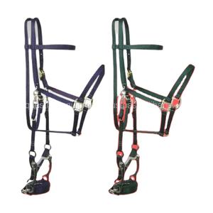 Hecho a mano ajustable Hunter verde ecológico Western Heritage Nylon Halter brida Combo Premium ecuestre accesorios hechos - Product Image 1