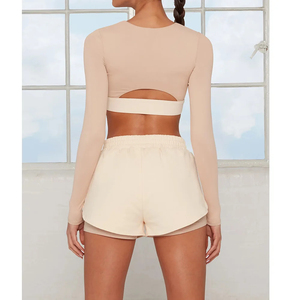 Ropa de yoga de manga larga personalizada para mujer, nueva colección de invierno, conjuntos deportivos de fitness con colores contrastantes, para correr al aire libre, OEM - Product Image 4