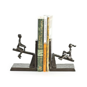 Elegant Aluminium Metal <b>Bookends</b> for Bookshelf | Contemporary Handmade Book Holder Pair for Home Office, Study Room, Library and - Product Image 2