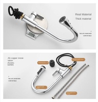 Robinet de cuisine extractible en laiton doré brossé, 4 modes, mitigeur d'évier pivotant avec tuyau extractible de 60 cm pour maison et hôtel modernes