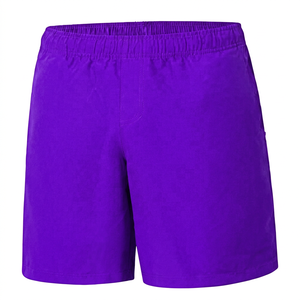Pantalones Cortos Casuales para Hombre, Color Azul Marino Sólido, 100% Poliéster Ecológico, Estilo Urbano, Cintura Elástica, Tejido, Secado Rápido - Product Image 6