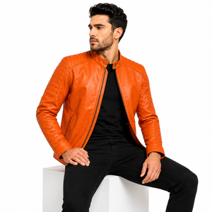 Veste en cuir pour homme de qualité supérieure, au design épuré, au toucher lisse, à la construction durable et au style intemporel pour un look sûr de soi au quotidien. - Product Image 4