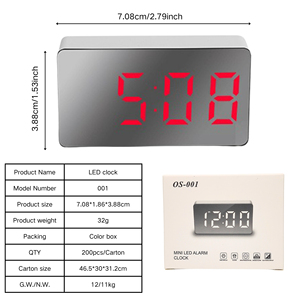 Bàn kỹ thuật số LCD Đồng hồ Đồng hồ báo thức 12/24 giờ Hệ thống Mini nhà văn phòng sinh viên ánh sáng ban đêm đồng hồ và nhiệt độ - Product Image 4