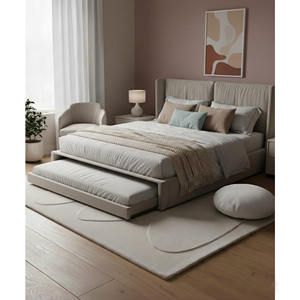 Alfombra de Lana Elegante Hecha a Mano, Alfombra Contemporánea Abstracta, Alfombra de Lujo para el Hogar en Tonos Neutros - Product Image 6