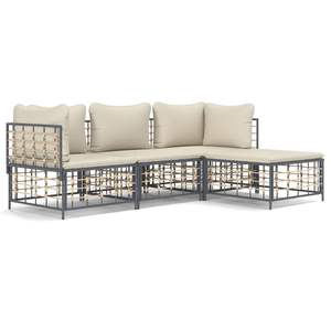 Conjunto de Muebles de Jardín de Poliratán Antracita con Acero con Recubrimiento en Polvo, Muebles de Exterior Duraderos - Product Image 2