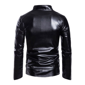 Chaqueta de cuero genuino para hombre, diseño personalizado, estilo casual, con cremallera, alta calidad, nueva colección, piel de oveja. - Product Image 2