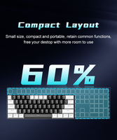 Custom Teclado Mecanico 60 Ergonomic Pcb Hot Swap ABS Keycaps Switch Wired RGB Gaming Mechanical Keyboard for Computer Gaming Pc