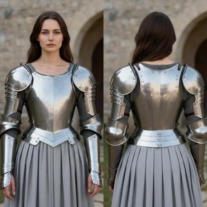Steel Armor Set Medieval Warrior <b>Queen</b> Style Full Body Protection Black Skirt Included - Product Image 5