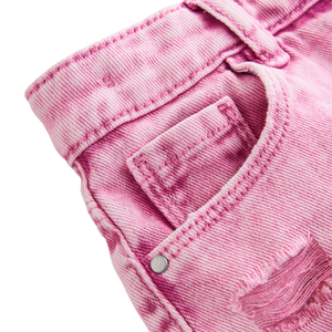 Shorts en jean décontractés pour femmes, taille mi-haute, coupe droite, 100% coton, confortables, vente en gros, personnalisables, échantillon gratuit, meilleure qualité, été - Product Image 3