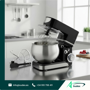 Batteur sur socle électrique planétaire Sudex SC-205A pour cuisine domestique, avec tête inclinable, capacité de 3L à 12L, pour usage domestique - Product Image 1