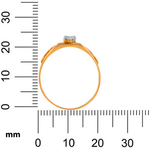 Anillo Solitario Brave Heart para Hombre, Anillo Clásico Ancho de Oro con Diamante Redondo Brillante, Joyería Moderna para Hombre - Product Image 5