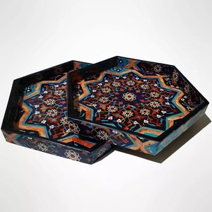 Nouvelle assiette de Noël multifonctionnelle en bois émaillé imprimé Art Déco, motif corde paysagère, compatible lave-vaisselle et micro-ondes, haute qualité - Product Image 3
