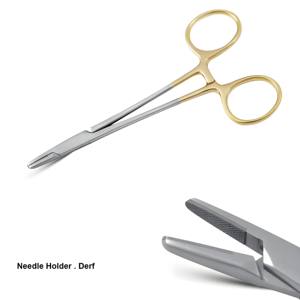 Porte-aiguille ophtalmique professionnel Derf, forceps chirurgical manuel, certifié OEM CCC, modèle Dii-i-1721, garantie 1 an - Product Image 1