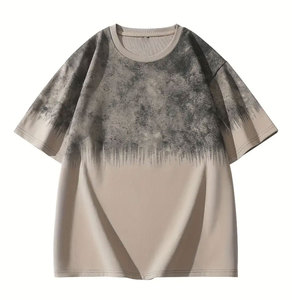 เสื้อยืดโอเวอร์ไซส์ผู้ชาย ผ้าฝ้าย 100% คอกลม เนื้อผ้านุ่ม เสื้อยืดโอเวอร์ไซส์ผู้ชาย สไตล์แฟชั่น - Product Image 1