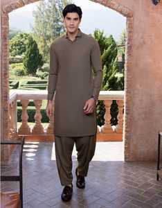 Costume Shalwar Kameez d'été pour homme fabriqué en usine, décontracté, en coton respirant, séchage rapide, manches longues, motif uni, pour occasions quotidiennes, haute qualité - Product Image 5