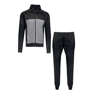 Survêtement unisexe OEM noir et gris, respirant, séchage rapide, écologique, manches longues, col rond, veste à cordon de serrage - Product Image 1
