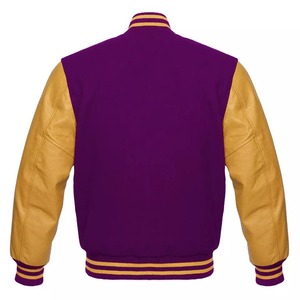 New Design Fashion Loose Varsity Bomber <b>Jackets</b> Chenille Patches Letterman College Men's Stand Collar Fleece - Product Image 2