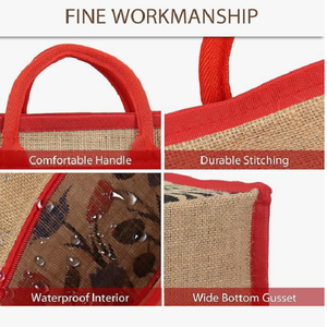 Premium Reusable Jute Grocery Tote <b>Bag</b> <b>Large</b> Eco Shopping Carry <b>Bag</b> with Reinforced Handles for <b>Beach</b> Market and Travel - Product Image 5