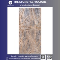 Plaque de placage en marbre fin Dolomite Brun Forêt, design moderne, épaisseur 1-1,5 mm, TSF Inde, solution graphique étanche pour projets