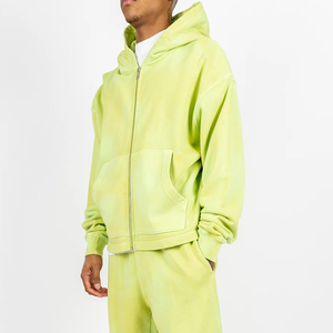 Low MOQ zip up hoodie with cotton hoodie material for mens hoodies bulk supplier projects - Product Image 2