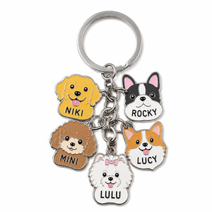 Custom Bag Charms Luxury Mini <b>Metal</b> Double Charm Keychain Multi-charm Enameled <b>Key</b> <b>Chain</b> - Product Image 4