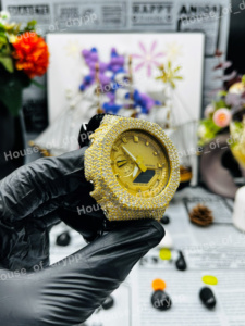 Iced Out Watch Moissanite Diamond Hip Hop Luxury Timepiece Yellow Dial Square <b>Case</b> Bold Statement Watch - Product Image 2