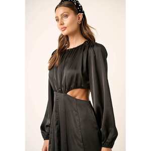 Mittoshop Mini robe de soirée en satin avec découpe latérale - Product Image 5