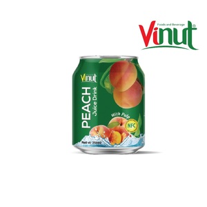 น้ำผลไม้พีชกระป๋องอะลูมิเนียม 250 มล. พร้อมเนื้อผลไม้ ยี่ห้อ VINUT เวียดนาม สำหรับผู้นำเข้า ผู้จัดจำหน่าย ขายส่ง ปริมาณมาก - Product Image 2