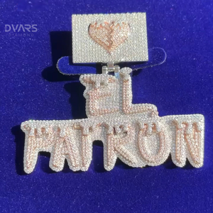 Colgante de Letra Personalizado con Moissanita, Plata de Ley 925, Joyería de Lujo Estilo Hip Hop, Amuleto con Nombre Personalizado - Product Image 1