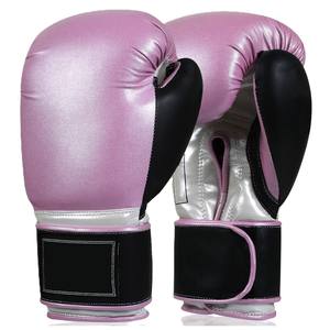 Guantes de Boxeo Rosados de Cuero Premium para Entrenamiento, Cómodos Guantes de Sparring para Hombres y Mujeres con Soporte para Muñeca - Product Image 1