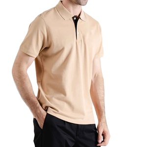 Camisas de golf para hombre al por mayor, de alta calidad, sólidas, con botones, de manga corta, de punto acanalado, de secado rápido, a la moda y casuales. - Product Image 3