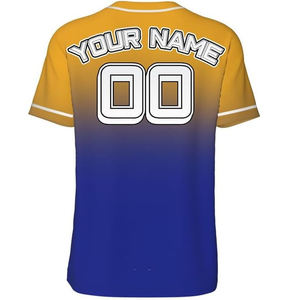 Maillot de baseball personnalisé pas cher, sérigraphié, col en V, respirant, en coton biologique, avec nom et logo d'équipe sur mesure, vente en gros - Product Image 3