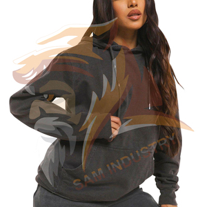 Wholesale Factory Made Women <b>Drop</b> Shoulder Oversized Hoodie 100% Cotton Material Lightweight Streetwear Style Hoodie - Product Image 3